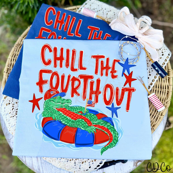 Chill the Fourth Out Gator (2 options) DTF - Chase Design Co.