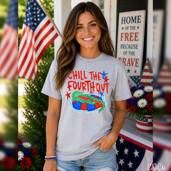 Chill the Fourth Out Gator (2 options) DTF - Chase Design Co.