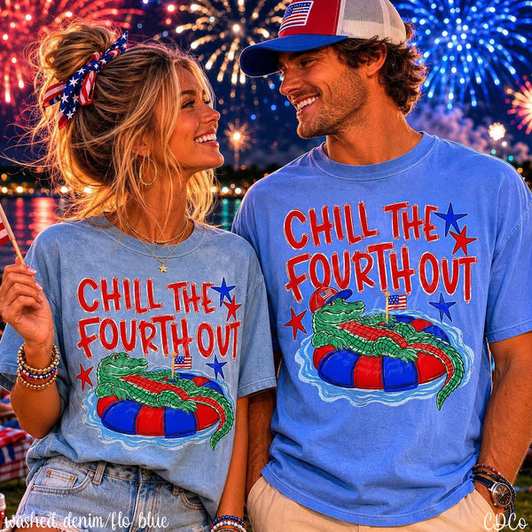 Chill the Fourth Out Gator (2 options) DTF - Chase Design Co.
