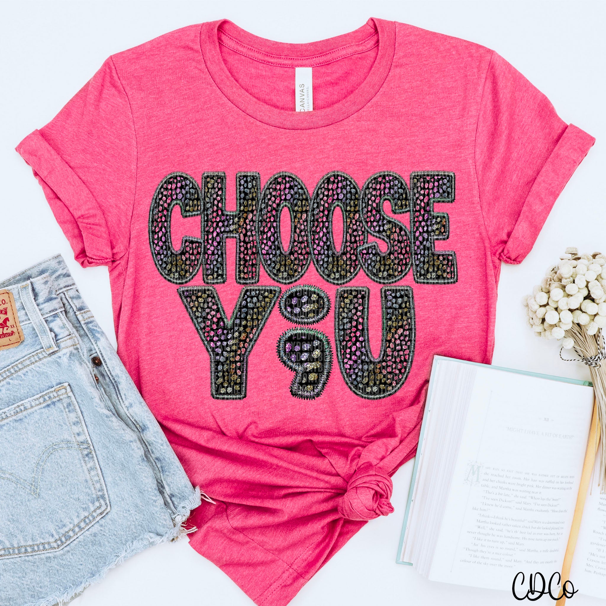 Choose You Faux Embroidery Shimmer DTF