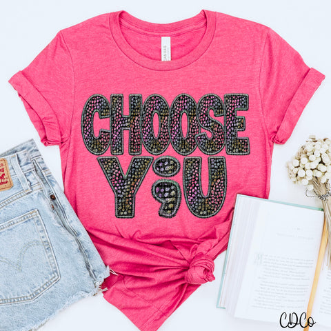 Choose You Faux Embroidery Shimmer DTF
