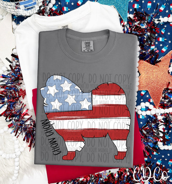 Patriotic Dog Black Text 3 of 7 DTF