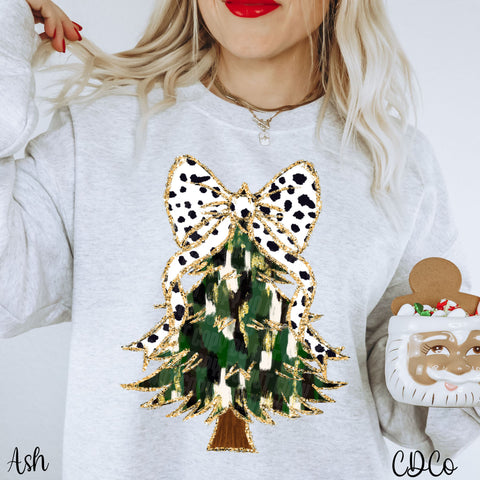 Coquette Christmas Tree Faux Gold Glitter 2100 DTF