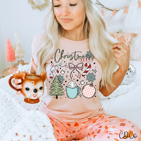 Christmas Vibes Tree Cocoa Ornament Collection DTF