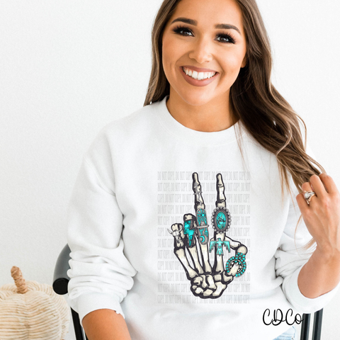 Concho Ring Peace Skellie Turquoise DTF