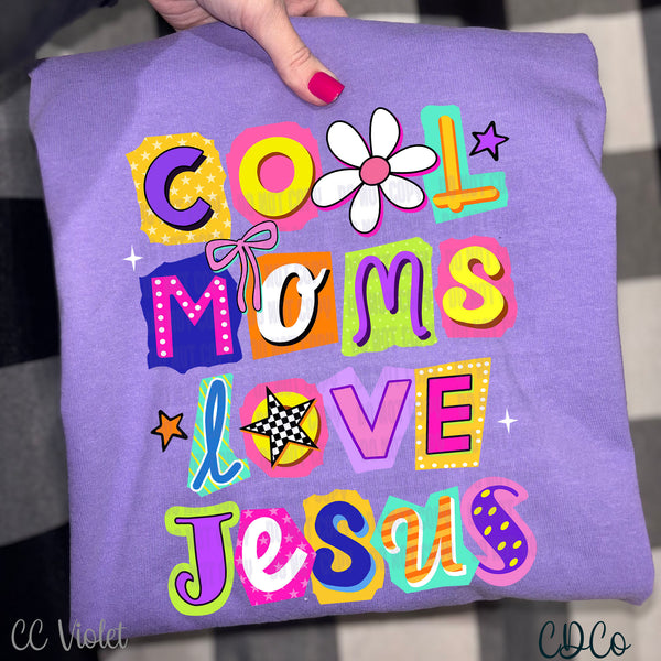 Cool Moms Love Jesus Cut Typography (2 options) DTF