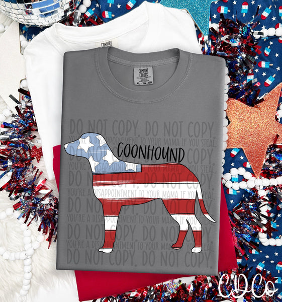 Patriotic Dog Black Text 3 of 7 DTF