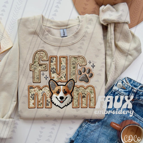 Fur Mom Dog Faux Embroidery DTF (4 of 6)
