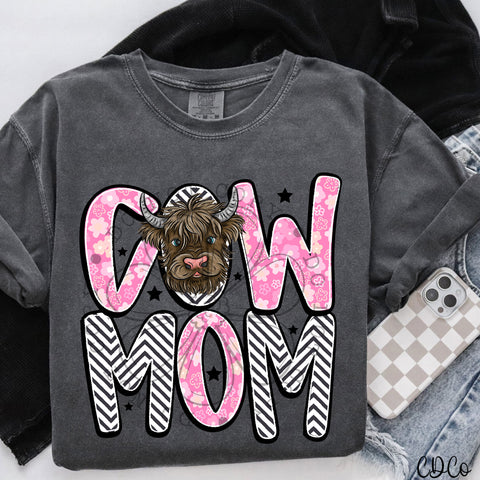 Cow Mom Highland Pink 5145 DTF