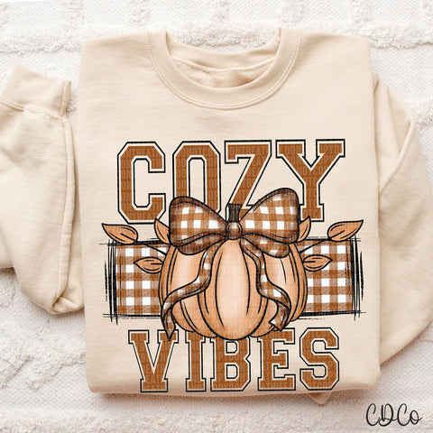 Cozy Vibes Pumpkin Bow 2071 DTF