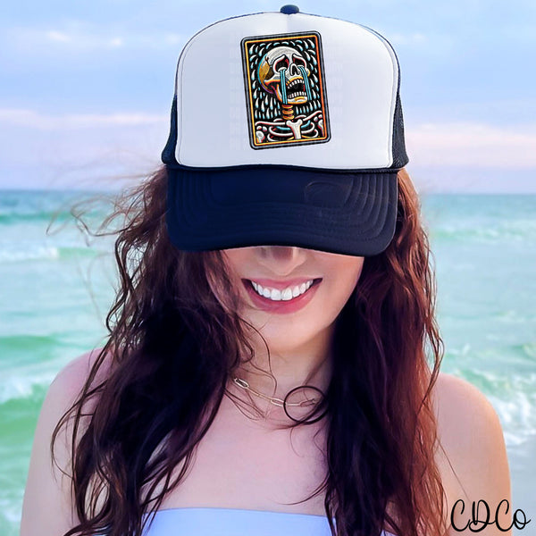 Crying Skellie Faux Embroidery DTF