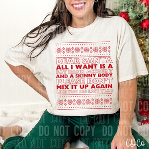 Dear Santa All I Want 3217 DTF