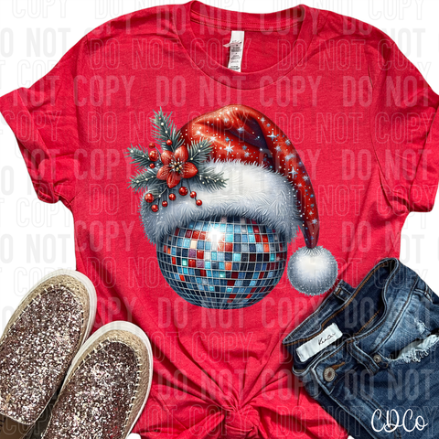 Disco Santa Hat Christmas DTF