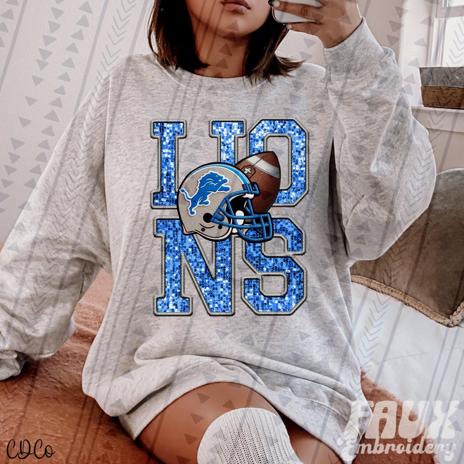 DL Faux Embroidery Sequin DTF