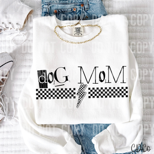 Dog Mom Checkered Bolt 6034 DTF