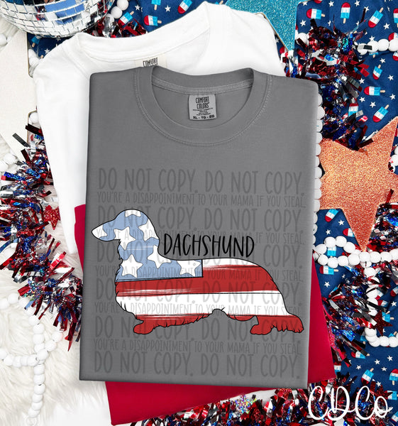 Patriotic Dog Black Text 3 of 7 DTF