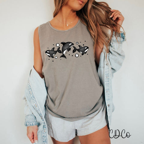 Orca Dolphin Whale Trio 5550 DTF