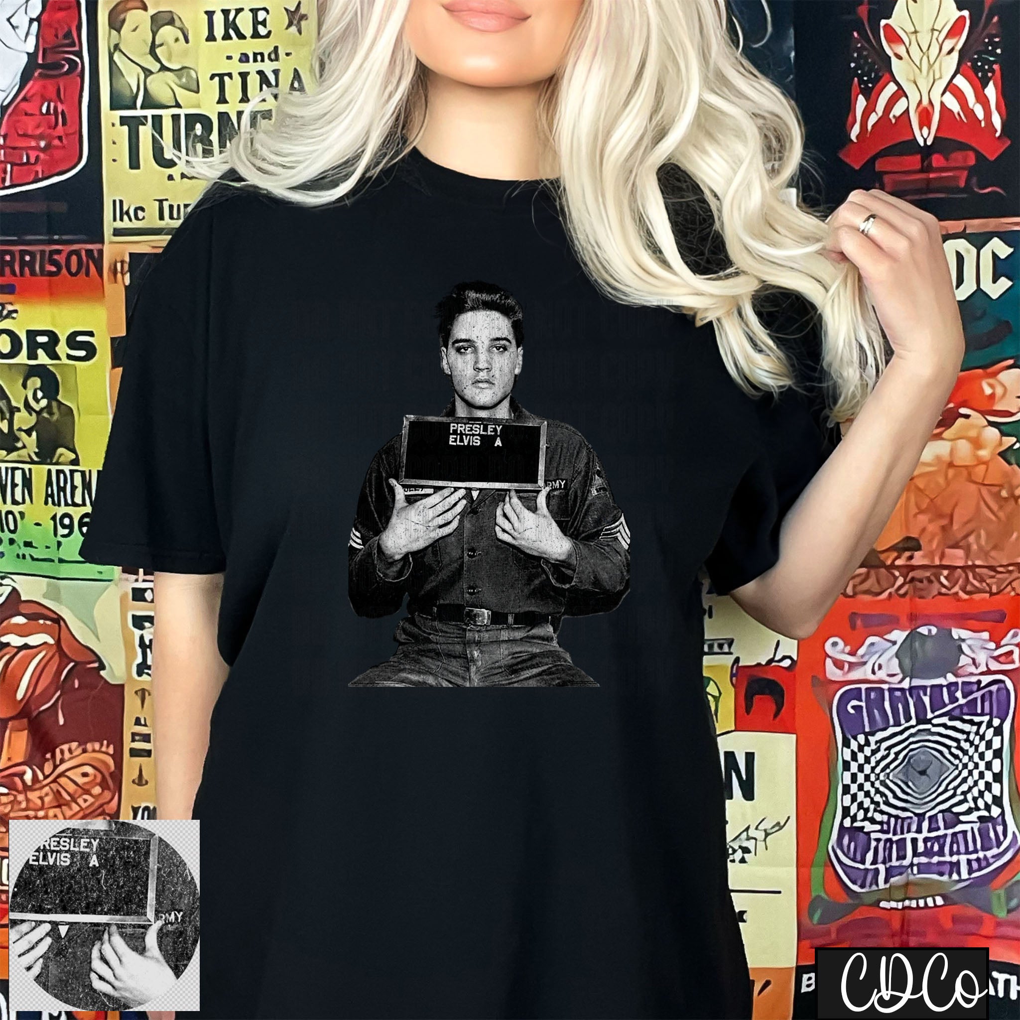Presley Heavy Grunge Best on Black 2424 DTF