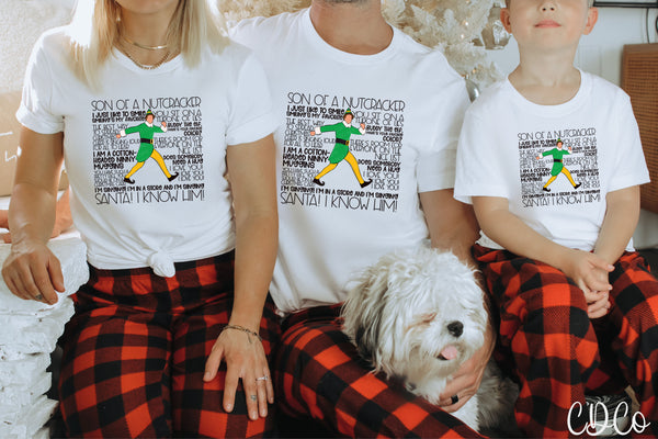 Elf Quotes DTF (adult size is available as a screen print until sold out)
