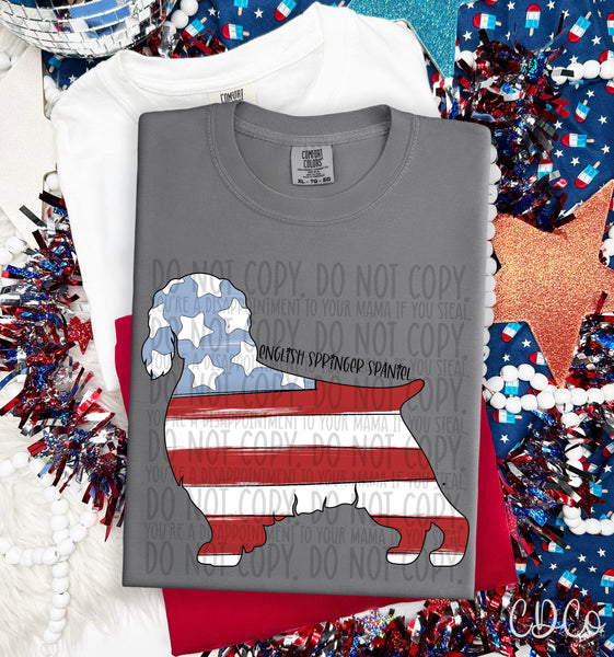 Patriotic Dog Black Text 7 of 7 DTF