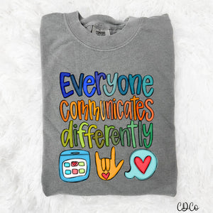 Everyone Communicates Differently Boy Colors 2856 DTF