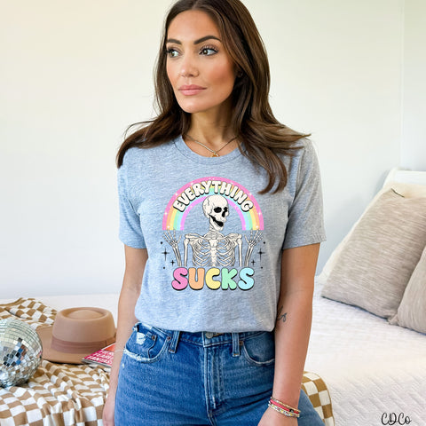 Everything Sucks Rainbow Skellie 5837 DTF