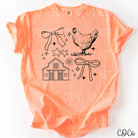 Farm Doodle Black 6114 DTF