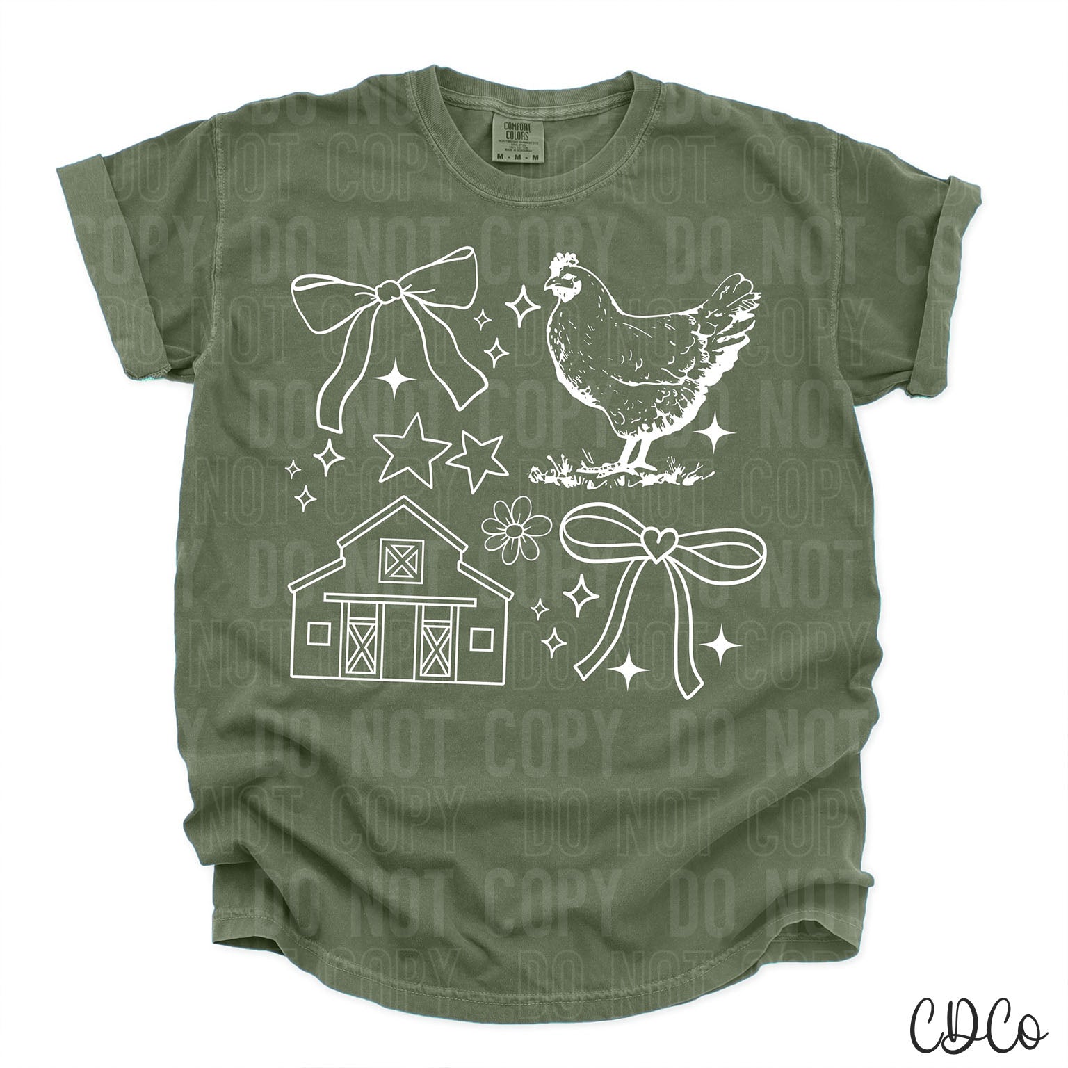 Farm Doodle White 6068 DTF