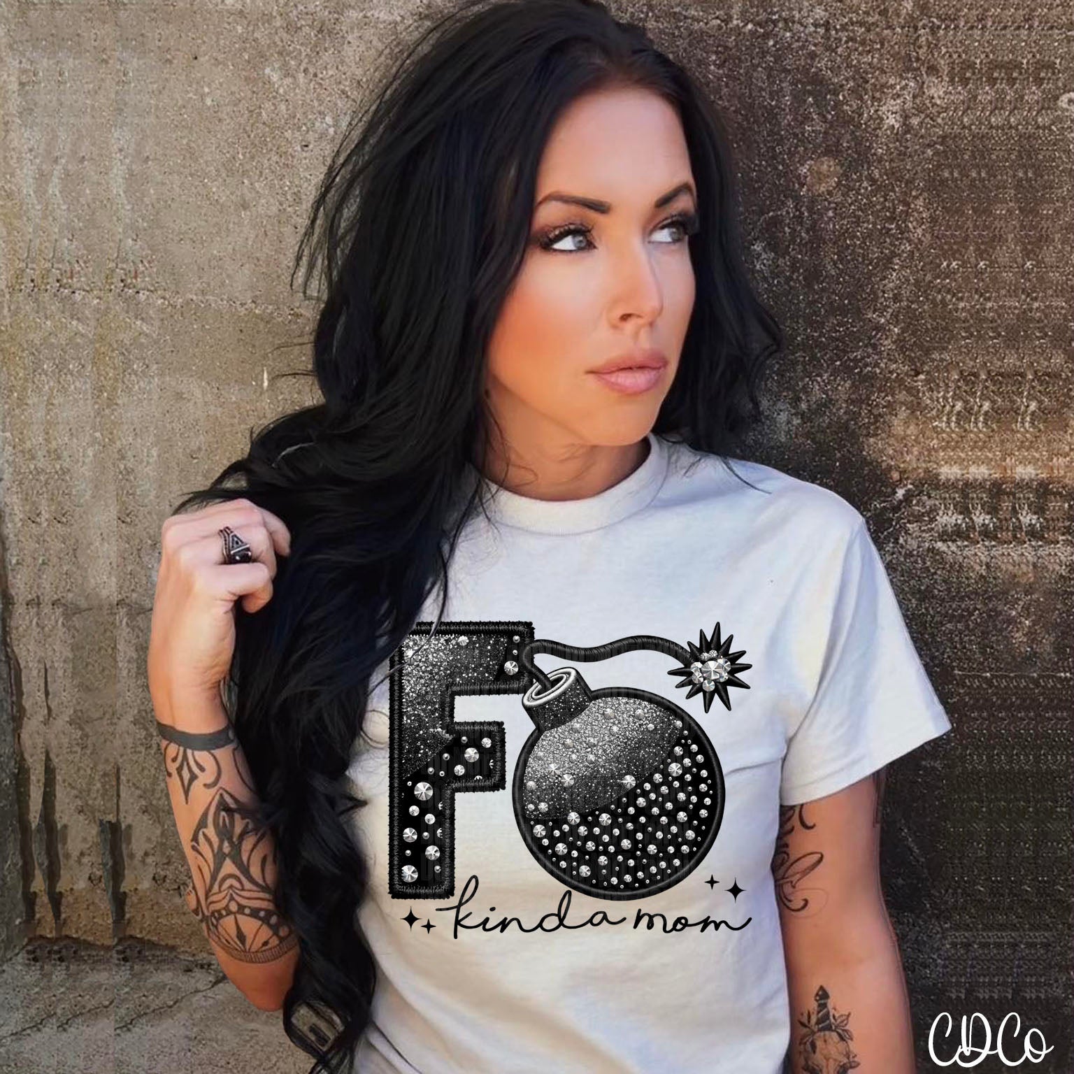 F Bomb Kinda Mom Faux Embroidery DTF