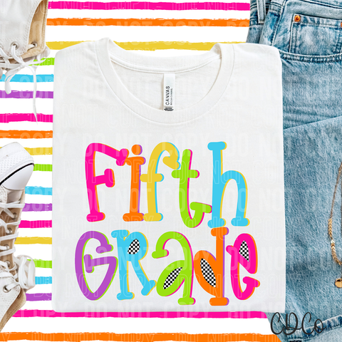 Fifth Grade Colorful Checkered 6402 DTF