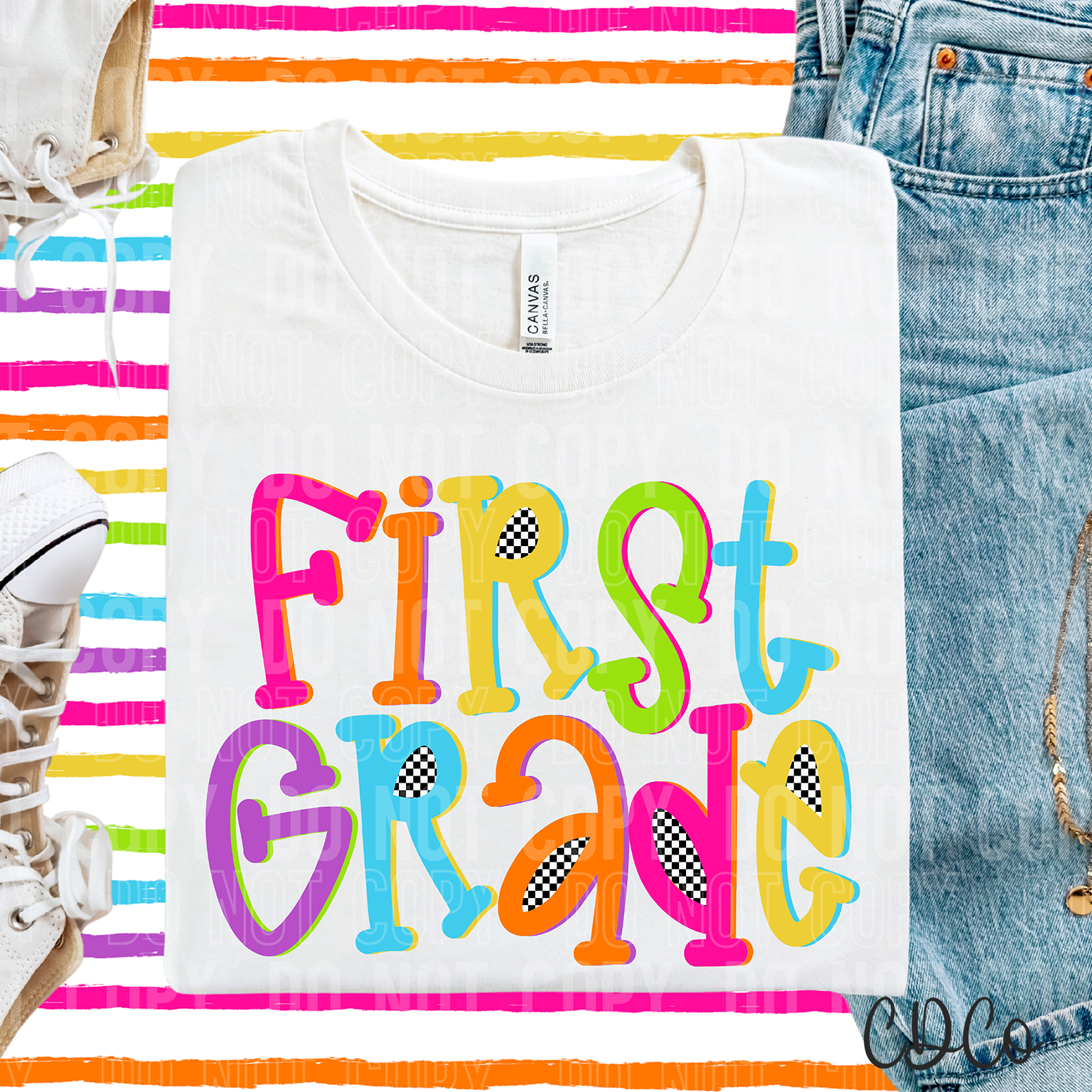 First Grade Colorful Checkered 6398 DTF