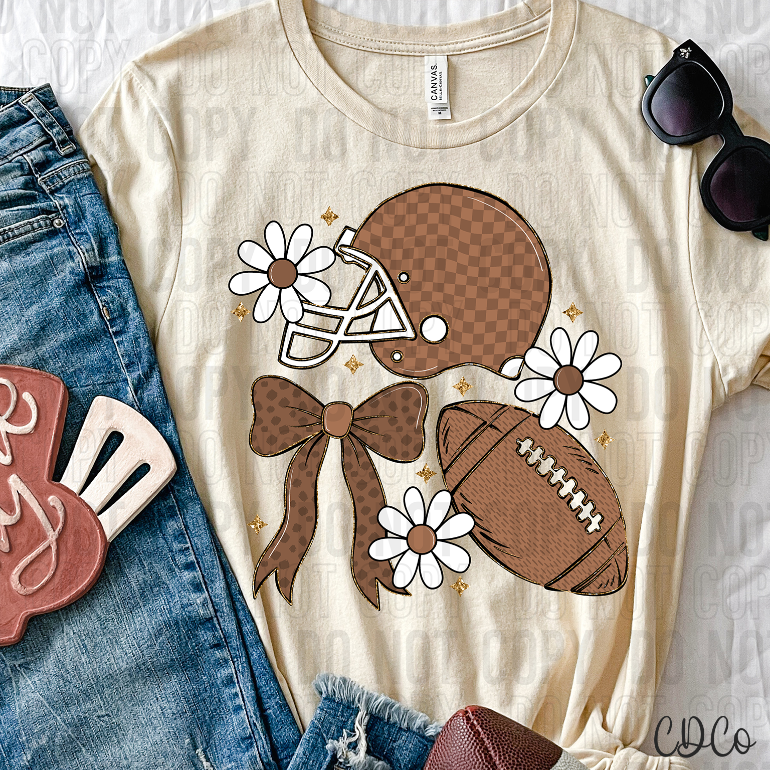 Football Bow Collage 6363 DTF