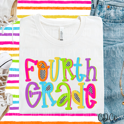 Fourth Grade Colorful Checkered 6401 DTF
