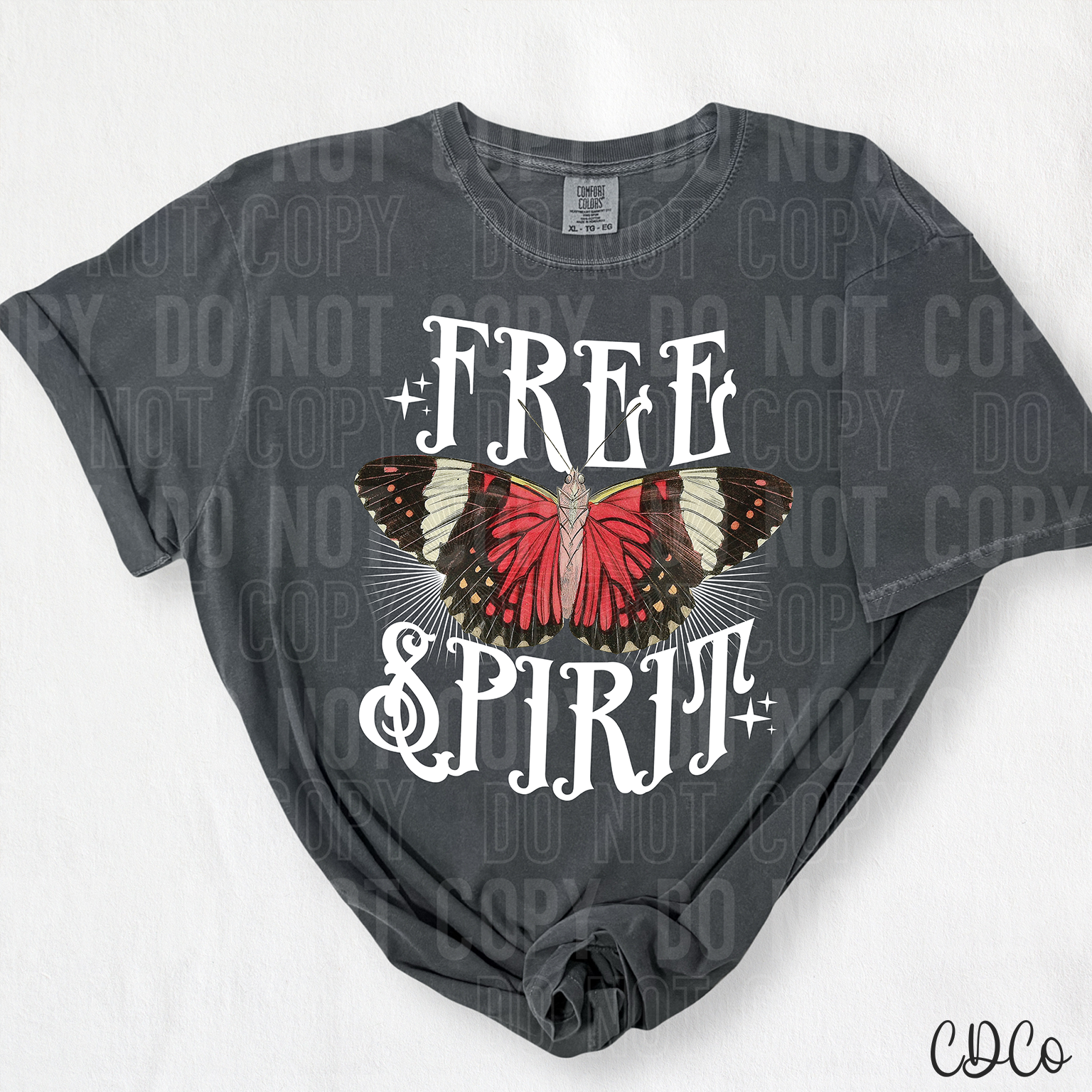 Free Spirit Butterfly White 3998 DTF