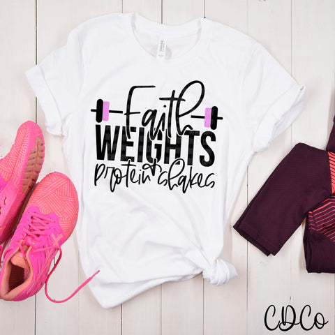 Faith Weights & Protein Shakes w/Pink 5319 DTF