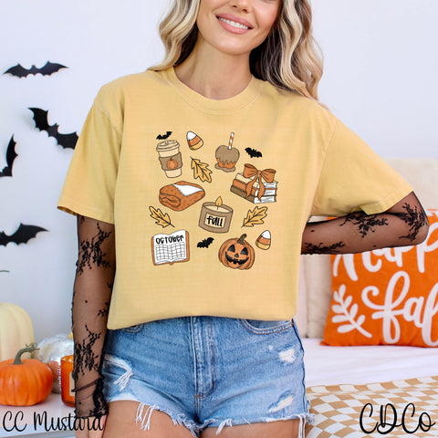 Fall Collage Pumpkin Drink Candy Apple Corn 6480 DTF