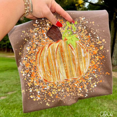 Fall Pumpkin Gold Splatter 5860 DTF