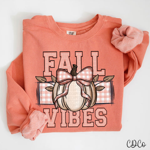 Fall Vibes Pumpkin Bow Peach 2151 DTF