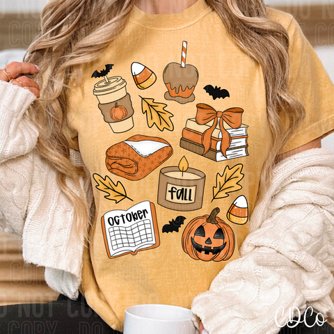 Fall Collage Pumpkin Drink Candy Apple Corn 6480 DTF