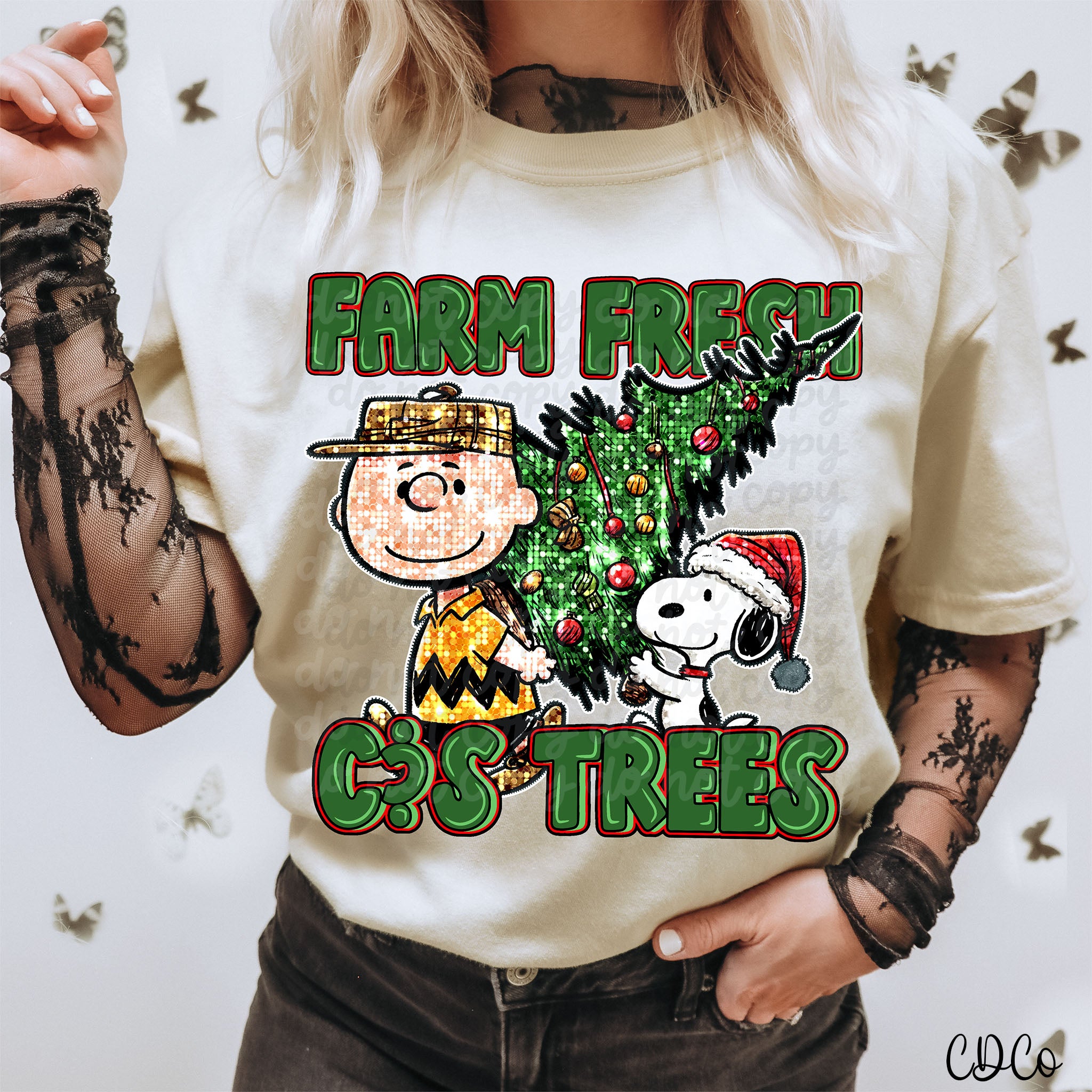 Farm Fresh C & S Trees Faux Bling DTF