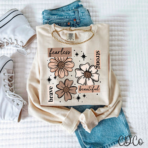 Fearless Strong Brave Floral 3449 DTF