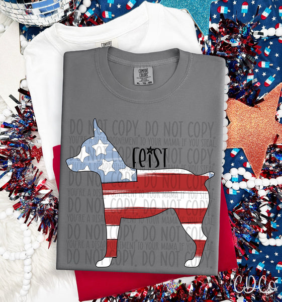 Patriotic Dog Black Text 7 of 7 DTF