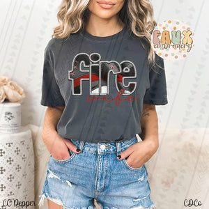 Fire Wife Faux Embroidery DTF