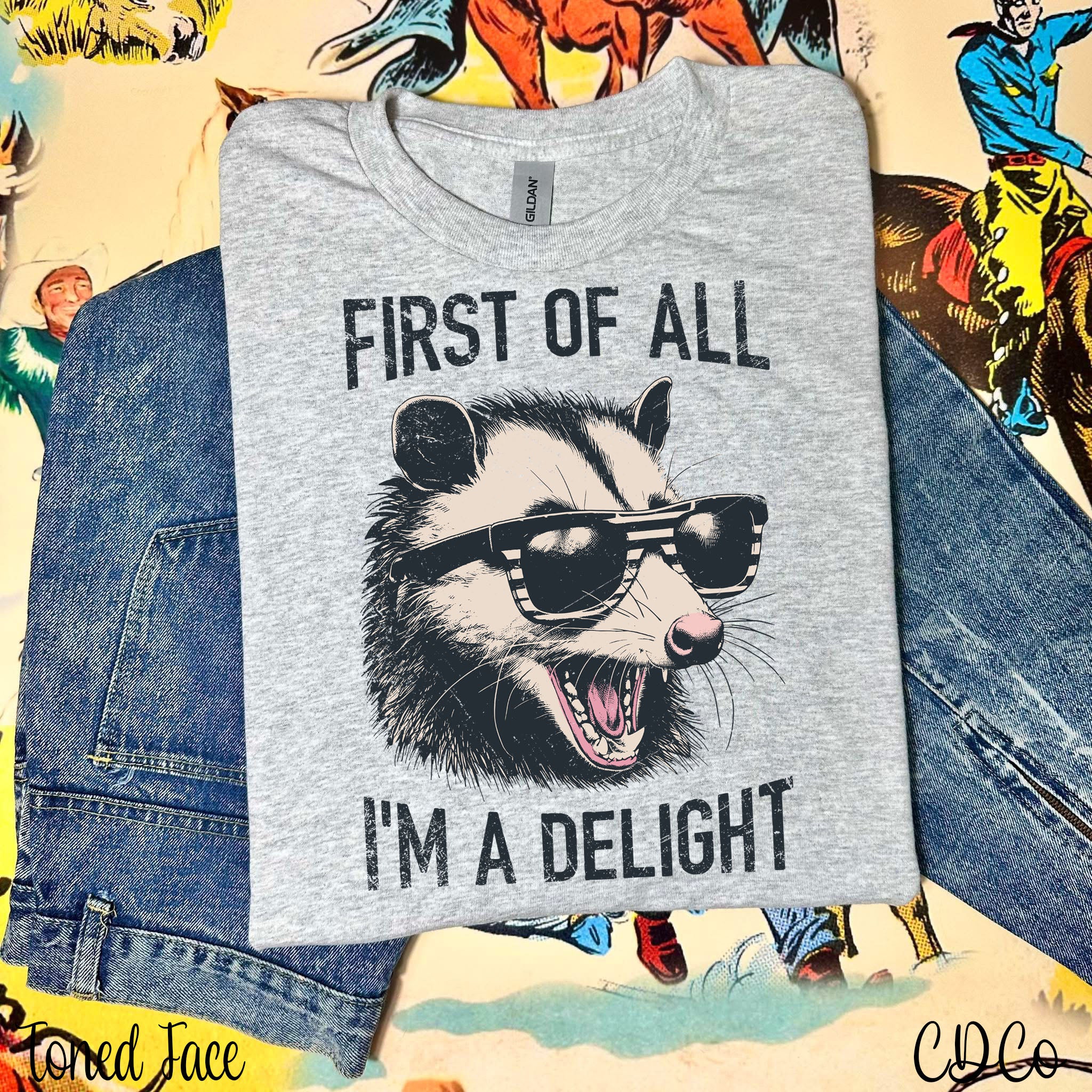 First of All I'm a Delight Raccoon Glasses DTF