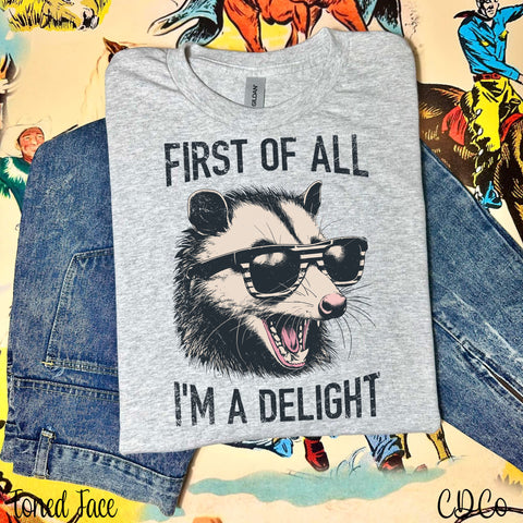 First of All I'm a Delight Raccoon Glasses DTF
