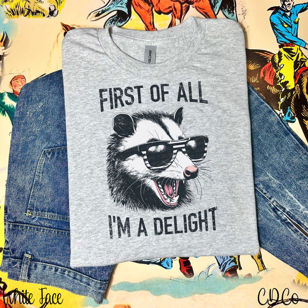 First of All I'm a Delight Raccoon Glasses DTF