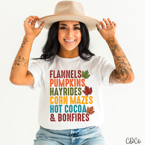 Fall Sayings Flannels Pumpkins DTF
