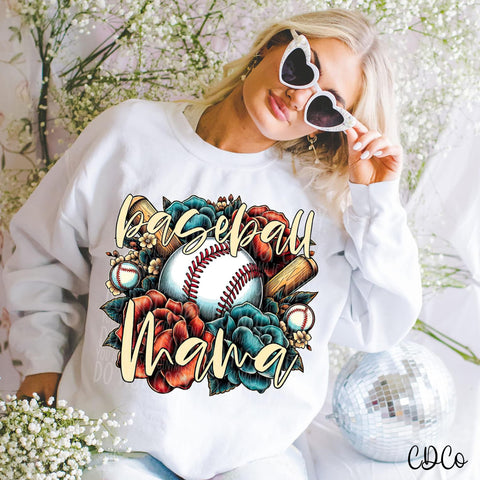 Floral Baseball Mama DTF