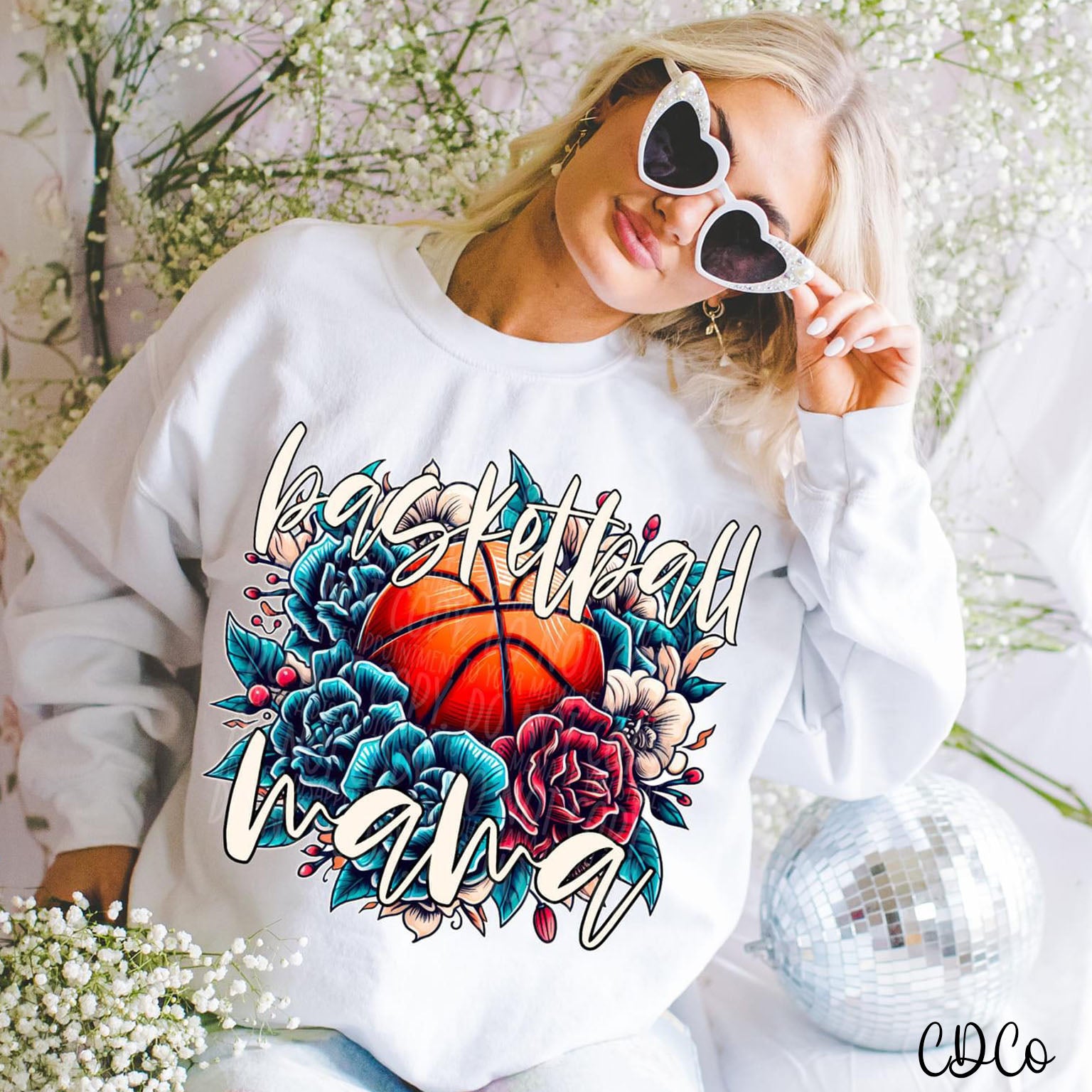 Floral Basketball Mama DTF