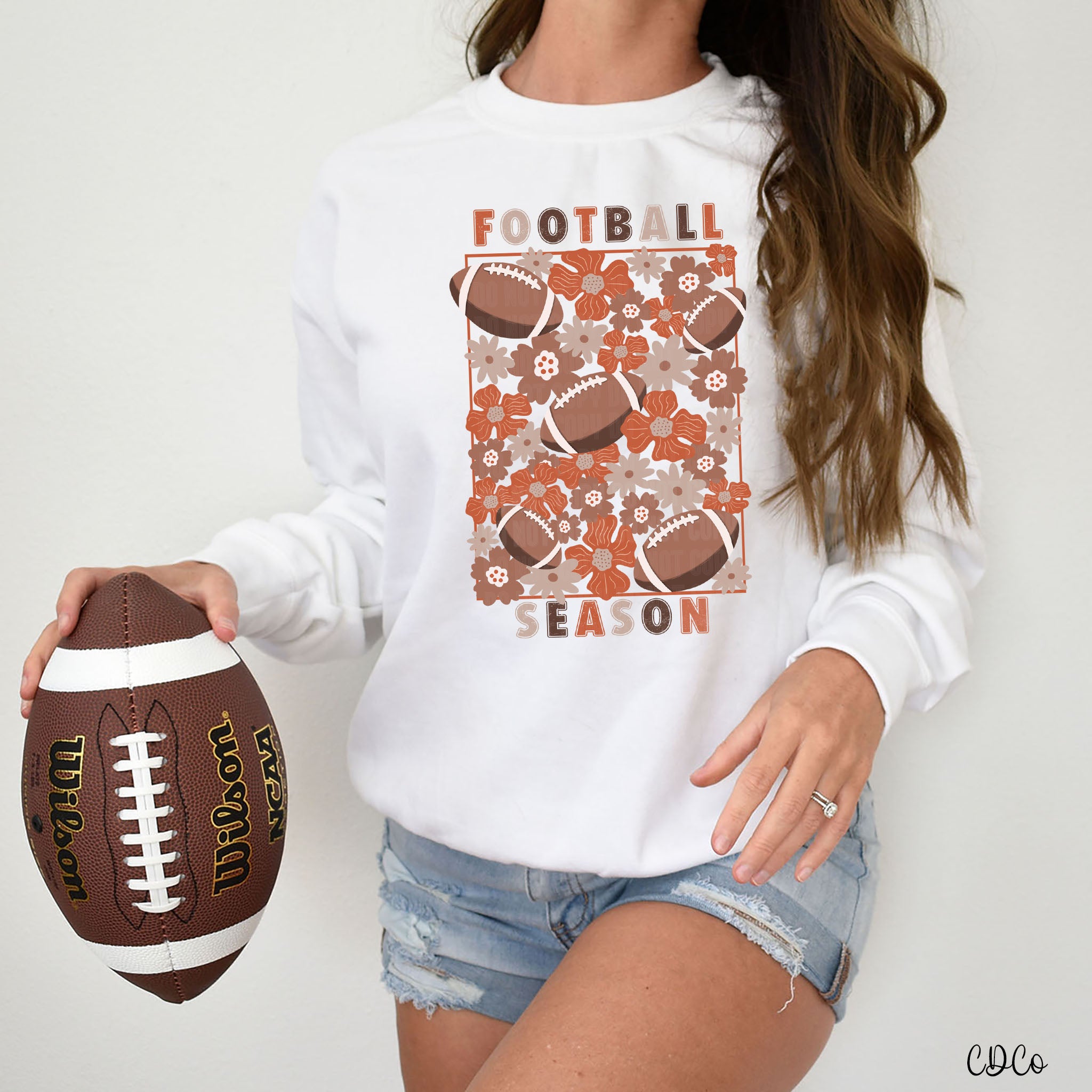 Floral Block Football Season DTF